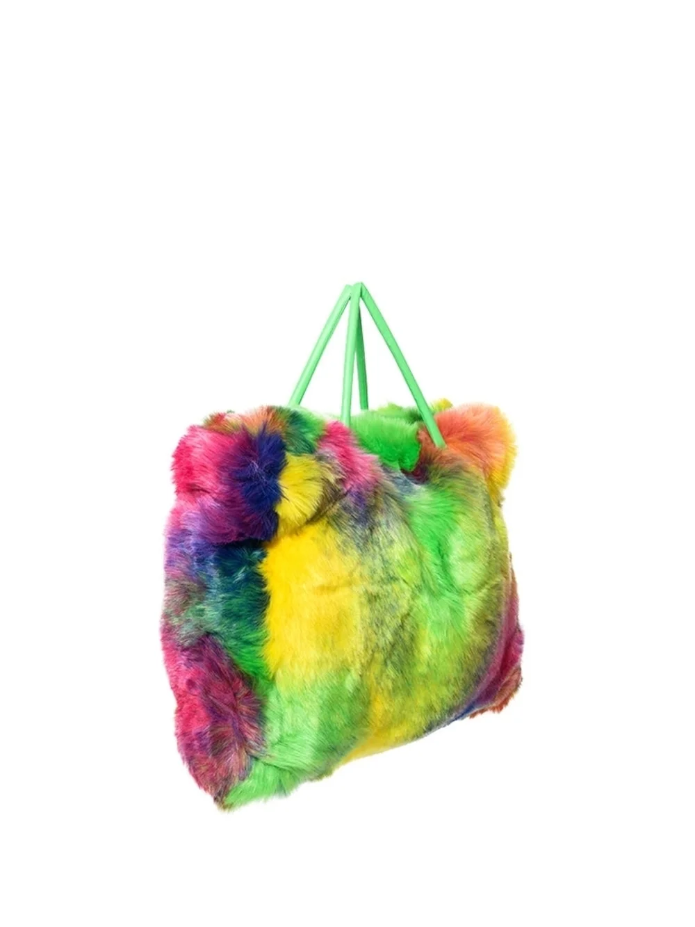 Kaleido Rainbow Multicolor Faux Fur Tote Bag (Matching Jacket & Scarf available)